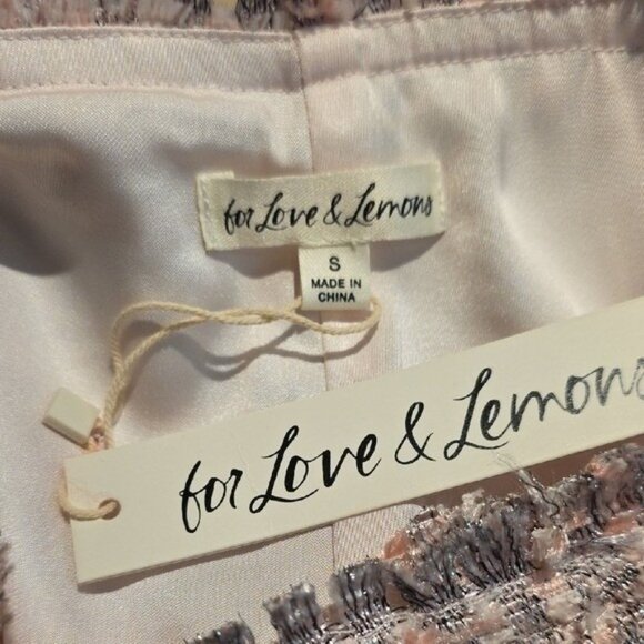 NWT FOR LOVE AND LEMONS STRAWBERRY TWEED SHORTS IN PINK SIZE S - Picture 9 of 9
